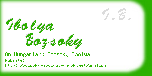 ibolya bozsoky business card